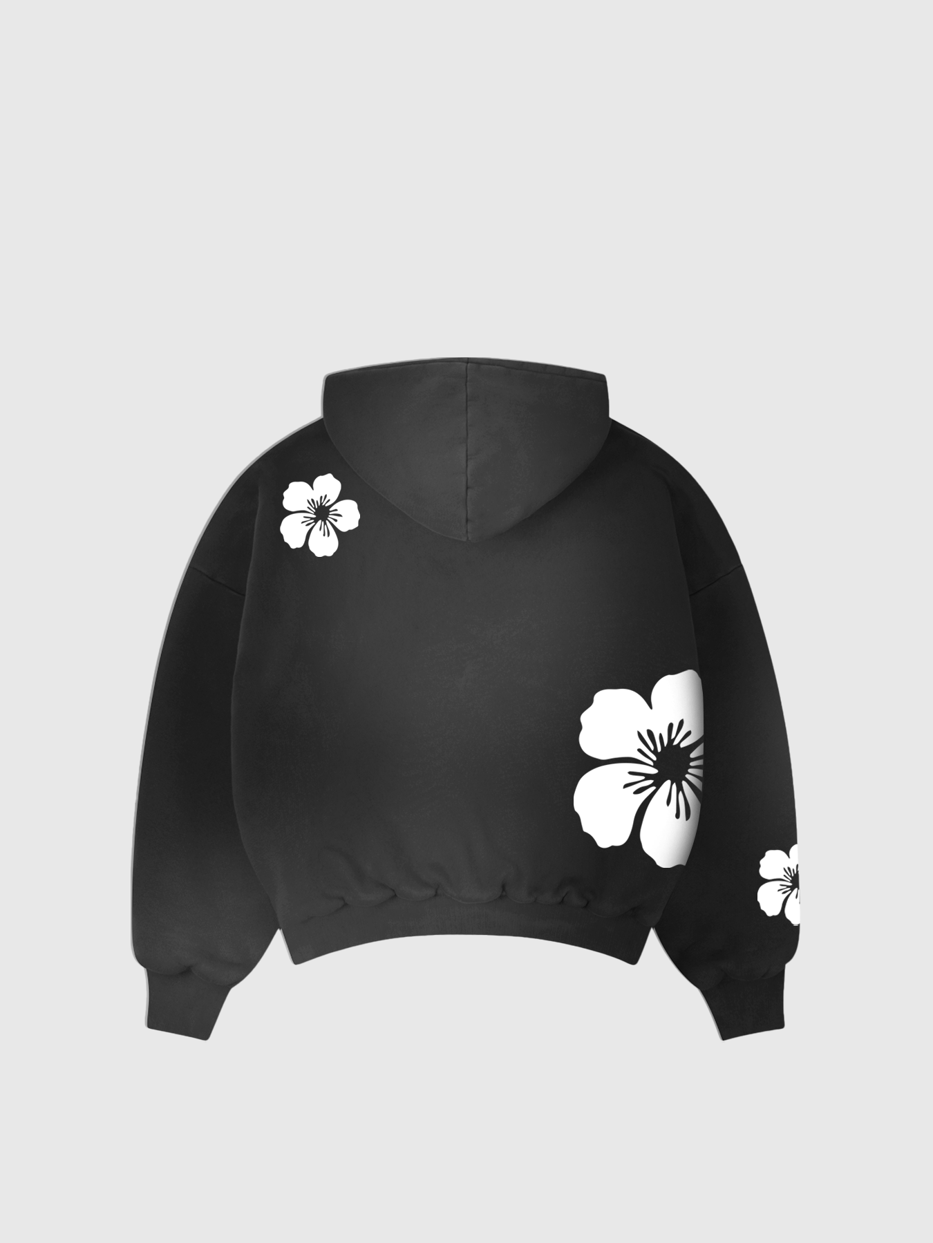 HOODIE FLOWERS BLACK