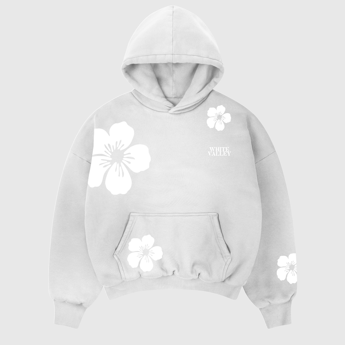 HOODIE FLOWERS GRAY