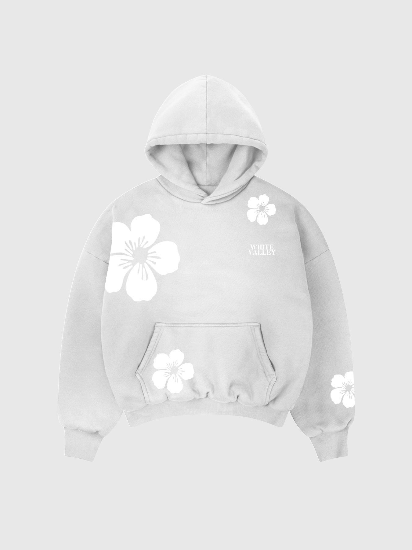 HOODIE FLOWERS GRAY